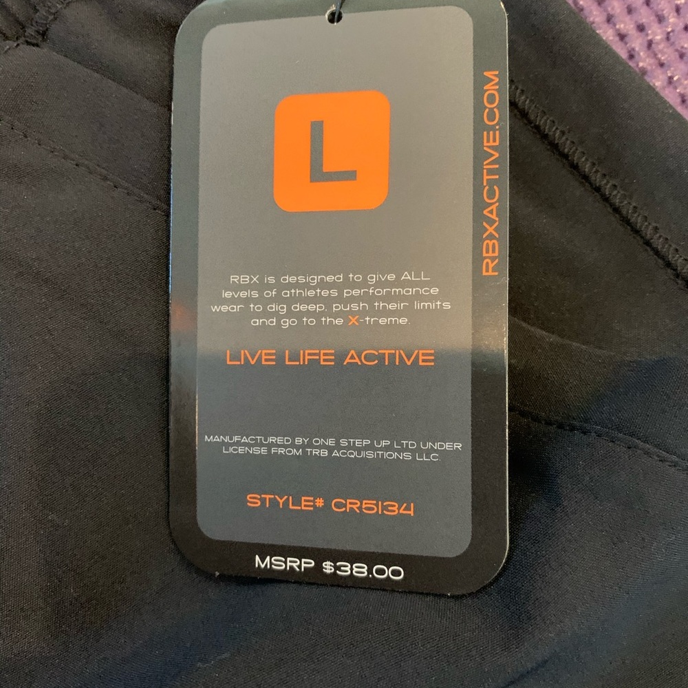 RBX Black Walking Yoga Short BNWT